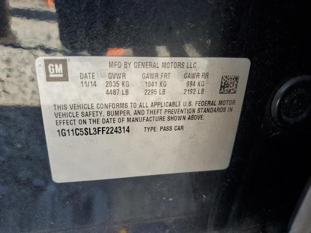 1G11C5SL3FF224314 - 2015 CHEVROLET MALIBU 1LT 黑色 照片 12