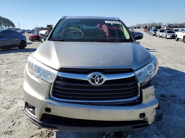 5TDKKRFH3FS117632 - 2015 TOYOTA HIGHLANDER XLE BEIGE photo 5