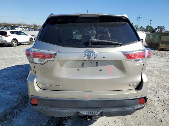 5TDKKRFH3FS117632 - 2015 TOYOTA HIGHLANDER XLE BEIGE photo 6