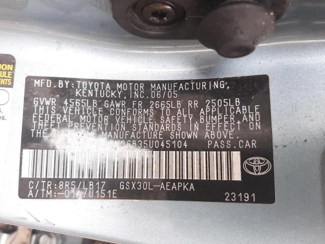 4T1BK36B35U045104 - 2005 TOYOTA AVALON XL BLUE photo 12