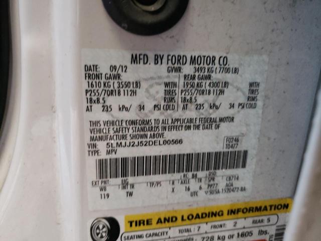 5LMJJ2J52DEL00566 - 2013 LINCOLN NAVIGATOR თეთრი ფოტო 14