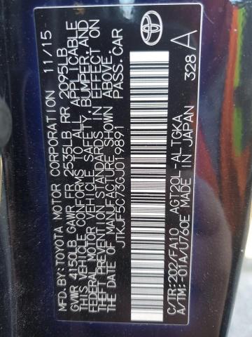 JTKJF5C73GJ019891 - 2016 TOYOTA SCION TC შავი ფოტო 12