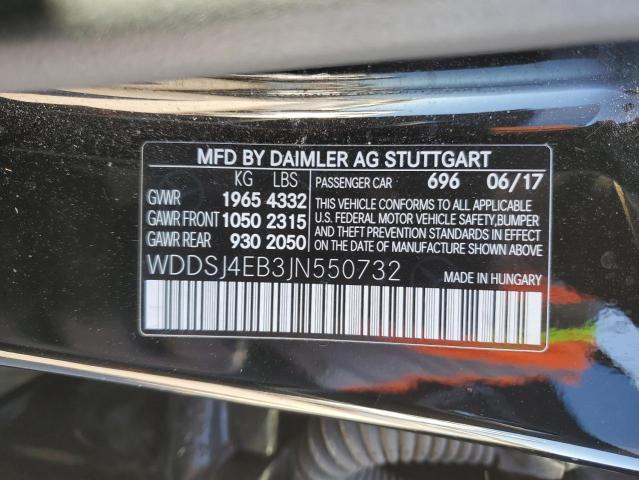 WDDSJ4EB3JN550732 - 2018 MERCEDES-BENZ CLA 250 BLACK photo 13