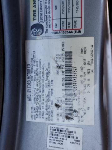 3FAHP08149R159327 - 2009 FORD FUSION SEL SILVER photo 12