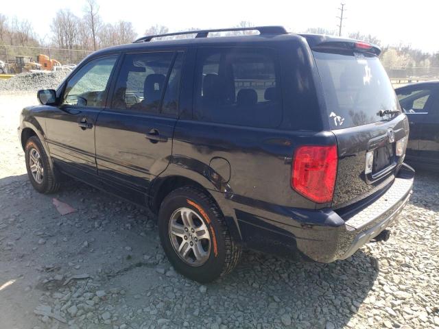 5FNYF18515B066427 - 2005 HONDA PILOT EXL BLUE photo 2