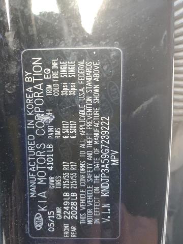 KNDJP3A59G7239222 - 2016 KIA SOUL + BLACK photo 12