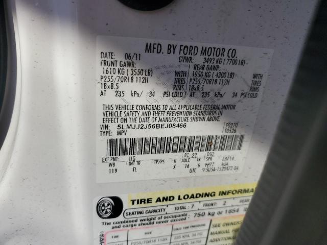 5LMJJ2J56BEJ08466 - 2011 LINCOLN NAVIGATOR 白色 照片 12