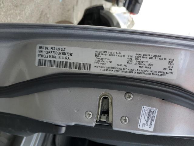 1C6RR7GG0MS547392 - 2021 RAM 1500 CLASS SLT ნაცრისფერი ფოტო 13