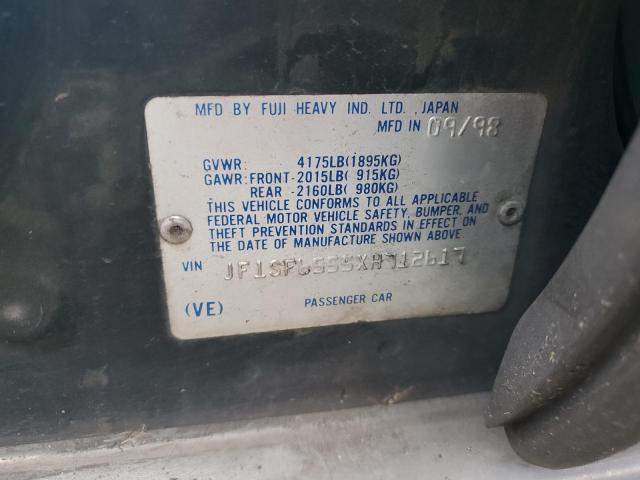JF1SF6555XH712617 - 1999 SUBARU FORESTER S შავი ფოტო 12