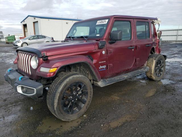 1C4JJXP68NW170129 - 2022 JEEP WRANGLER U SAHARA 4XE BURGUNDY photo 1