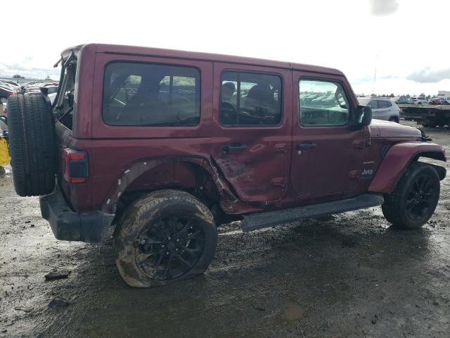 1C4JJXP68NW170129 - 2022 JEEP WRANGLER U SAHARA 4XE BURGUNDY photo 3