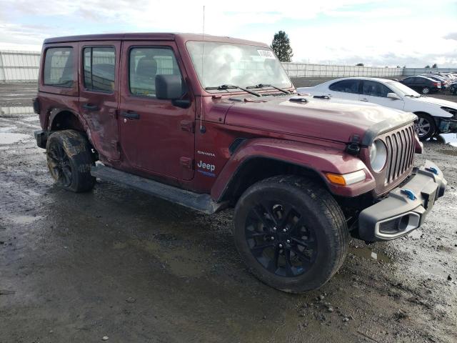 1C4JJXP68NW170129 - 2022 JEEP WRANGLER U SAHARA 4XE BURGUNDY photo 4