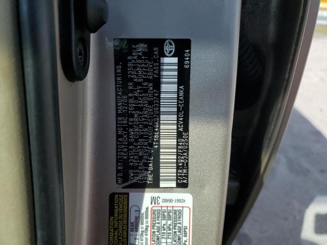 4T1BE46K57U633747 - 2007 TOYOTA CAMRY CE GOLD photo 12