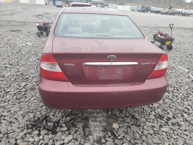 4T1BE32K12U016855 - 2002 TOYOTA CAMRY LE MAROON photo 6