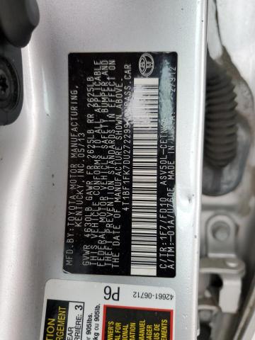 4T1BF1FK7DU272299 - 2013 TOYOTA CAMRY L SILVER photo 13