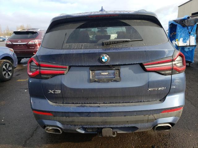 WBX57DP08NN175818 - 2022 BMW X3 XDRIVE30I BLUE photo 6