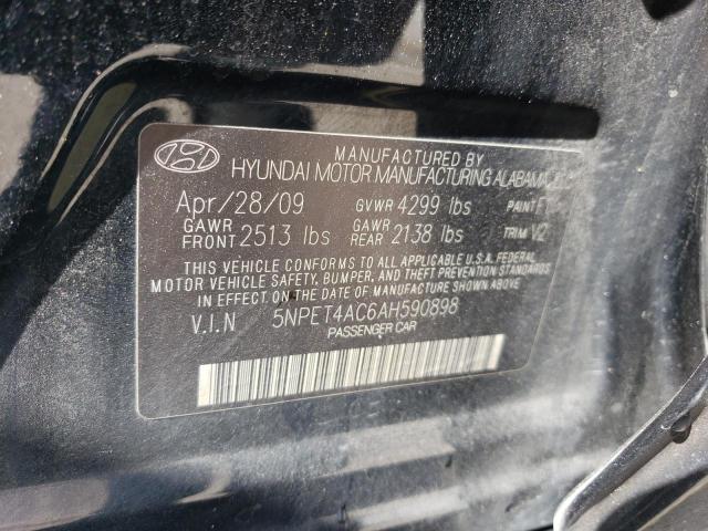 5NPET4AC6AH590898 - 2010 HYUNDAI SONATA GLS BLACK photo 12