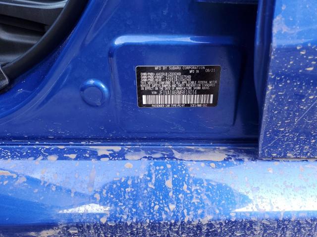 JF1VA1A68M9818014 - 2021 SUBARU WRX BLUE photo 12