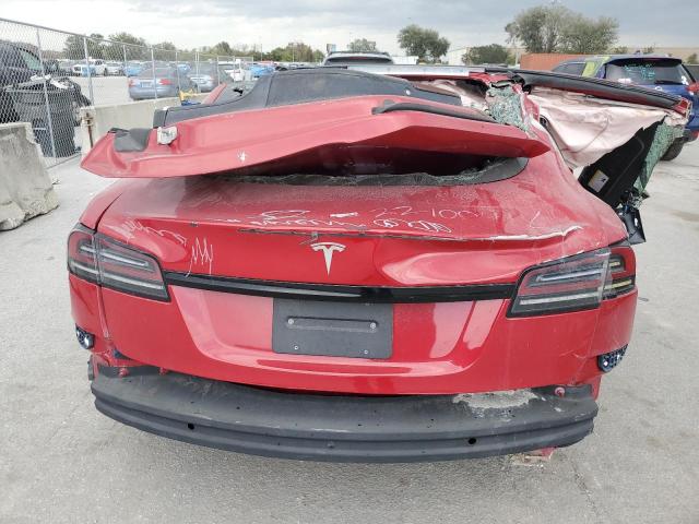 5YJSA1E68NF477387 - 2022 TESLA MODEL S RED photo 6