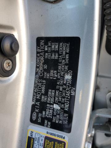KNDJT2A67C7386180 - 2012 KIA SOUL + SILVER photo 13