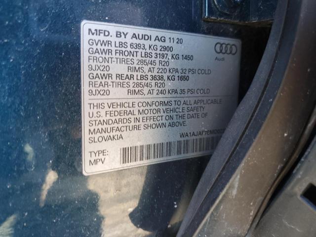 WA1AJAF78MD022106 - 2021 AUDI Q7 PREMIUM BLUE photo 12