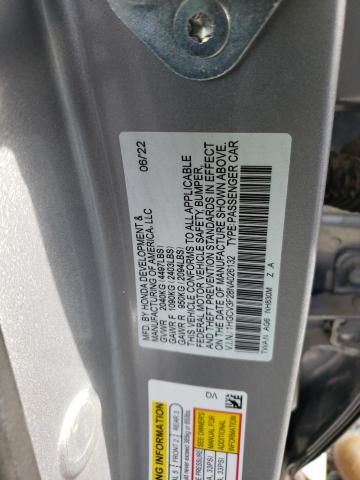 1HGCV3F28NA026132 - 2022 HONDA ACCORD HYBRID SPORT SILVER photo 13