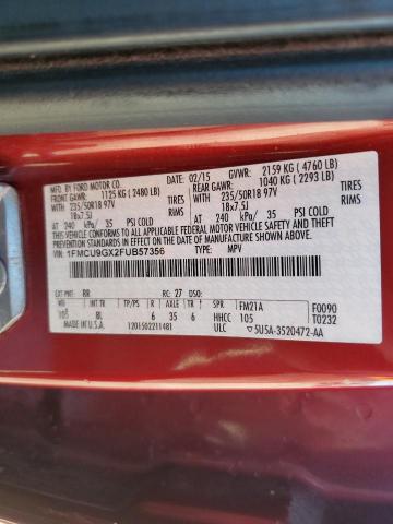 1FMCU9GX2FUB57356 - 2015 FORD ESCAPE SE RED photo 13