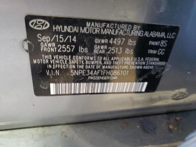 5NPE34AF1FH086101 - 2015 HYUNDAI SONATA SPORT SILVER photo 13