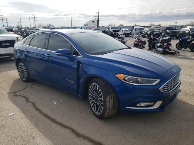 3FA6P0RU4JR163057 - 2018 FORD FUSION TITANIUM/PLATINUM HEV BLUE photo 4