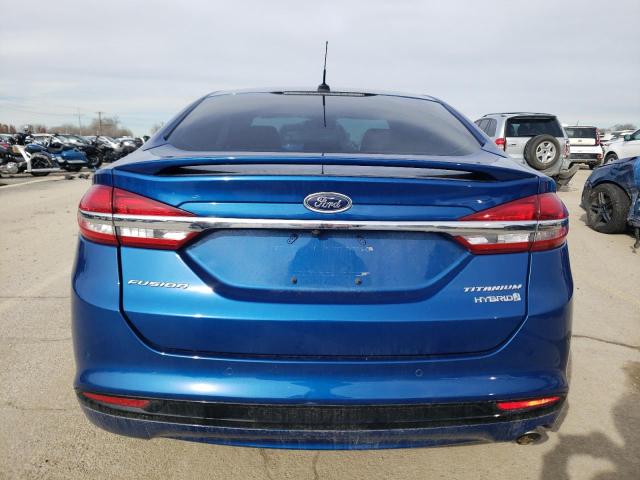 3FA6P0RU4JR163057 - 2018 FORD FUSION TITANIUM/PLATINUM HEV BLUE photo 6