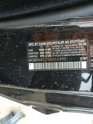 WDBRN40J75A651490 - 2005 MERCEDES-BENZ C 230K SPO BLACK photo 12