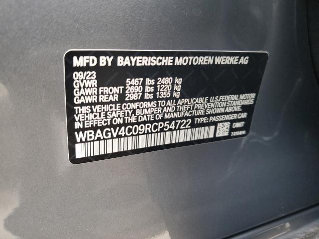 WBAGV4C09RCP54722 - 2024 BMW 840XI GRAY photo 12