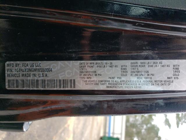 1C4HJXDM0MW550064 - 2021 JEEP WRANGLER U SPORT შავი ფოტო 13