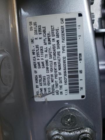 1HGCP36849A009932 - 2009 HONDA ACCORD EXL SILVER photo 13