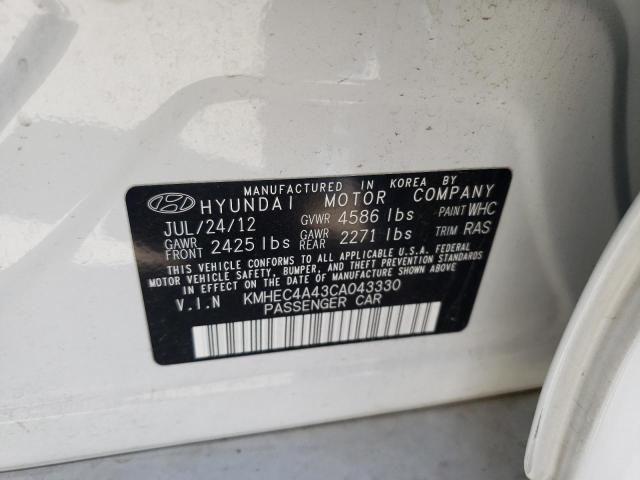 KMHEC4A43CA043330 - 2012 HYUNDAI SONATA HYBRID WHITE photo 12