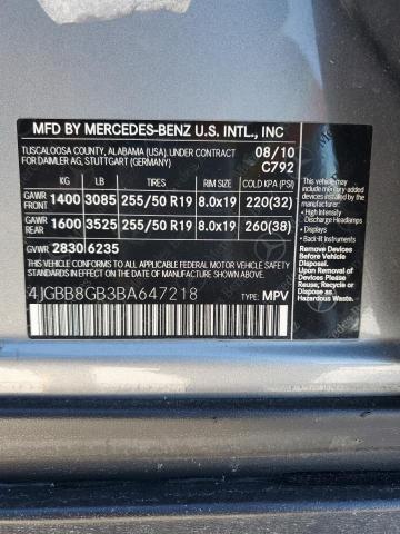 4JGBB8GB3BA647218 - 2011 MERCEDES-BENZ ML 350 4MATIC SILVER photo 13
