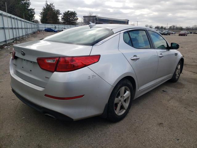 KNAGM4A78E5490815 - 2014 KIA OPTIMA LX SILVER photo 3