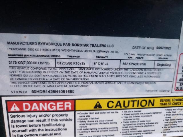 50HDB1428N1081665 - 2022 OTHER TRAILER BLACK photo 10