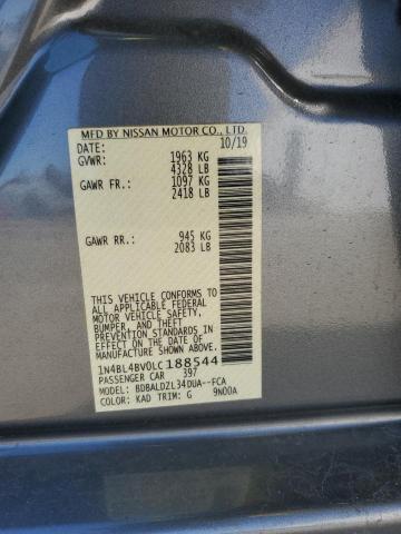 1N4BL4BV0LC188544 - 2020 NISSAN ALTIMA S GRAY photo 12