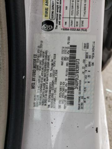 3FADP0L37BR289373 - 2011 FORD FUSION HYBRID WHITE photo 12