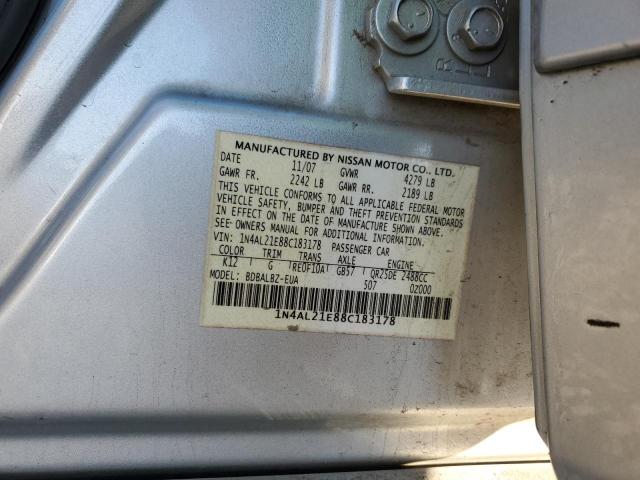 1N4AL21E88C183178 - 2008 NISSAN ALTIMA 2.5 SILVER photo 12