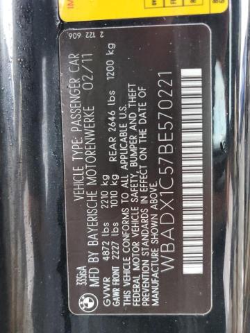 WBADX1C57BE570221 - 2011 BMW 335 IS BLACK photo 12