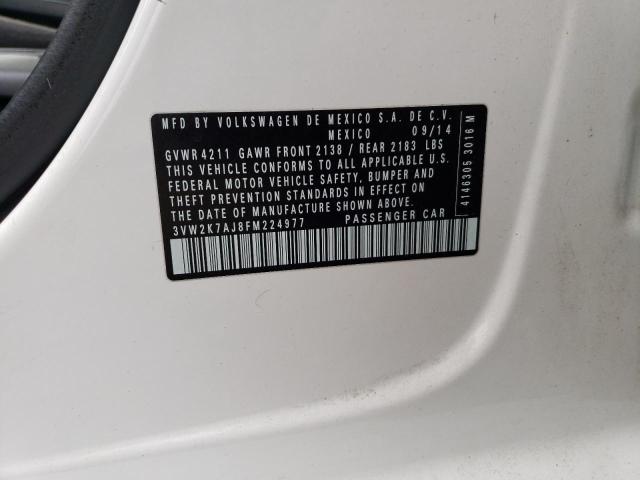 3VW2K7AJ8FM224977 - 2015 VOLKSWAGEN JETTA BASE 白色 照片 12
