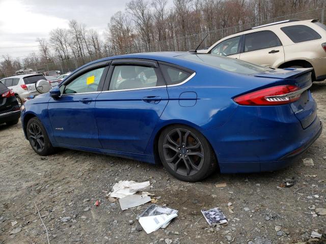 3FA6P0LU0JR269806 - 2018 FORD FUSION SE HYBRID BLUE photo 2