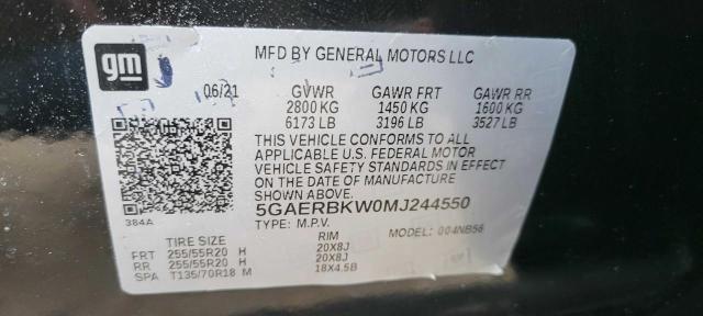 5GAERBKW0MJ244550 - 2021 BUICK ENCLAVE ESSENCE 黑色 照片 10