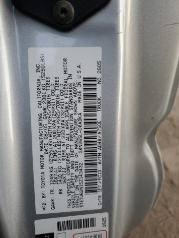 5TETU62N15Z143432 - 2005 TOYOTA TACOMA PRERUNNER ACCESS CAB SILVER photo 12