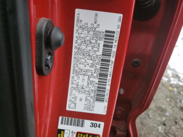 3TMLU4EN8BM062310 - 2011 TOYOTA TACOMA DOUBLE CAB წითელი ფოტო 12