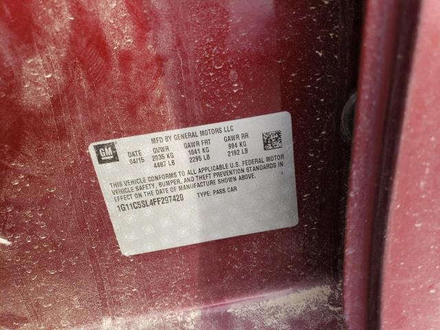 1G11C5SL4FF297420 - 2015 CHEVROLET MALIBU 1LT 深红色 照片 12
