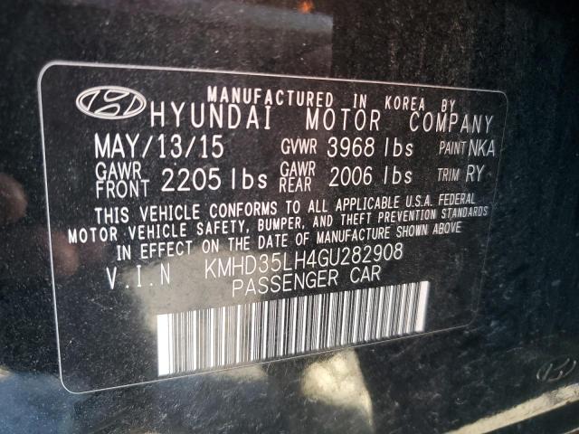 KMHD35LH4GU282908 - 2016 HYUNDAI ELANTRA GT BLACK photo 12