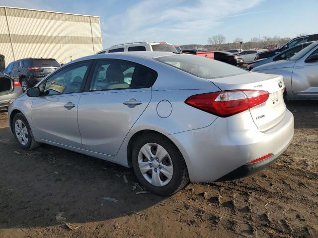 KNAFK4A67F5376170 - 2015 KIA FORTE LX SILVER photo 2